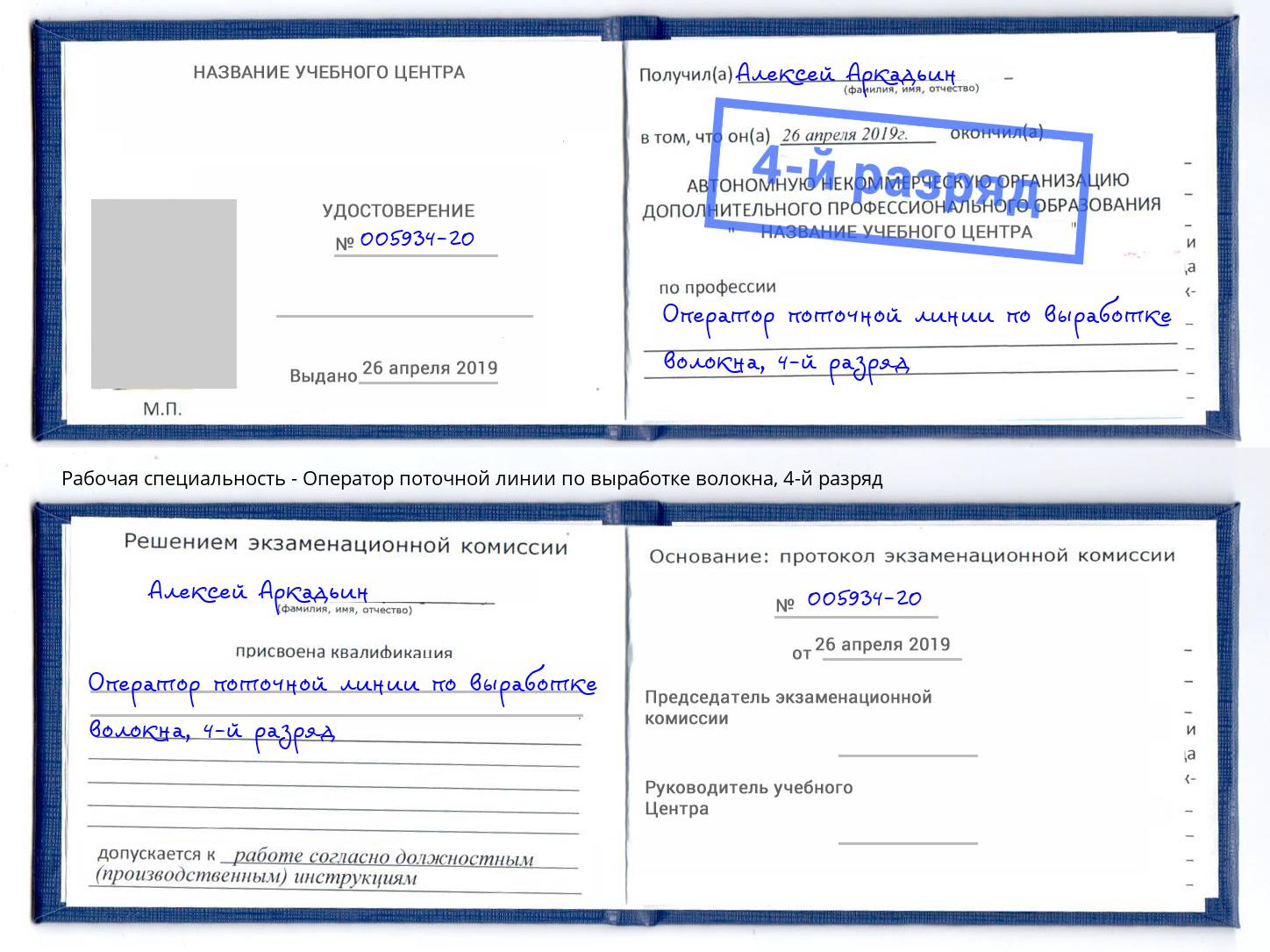 корочка 4-й разряд Оператор поточной линии по выработке волокна Салават